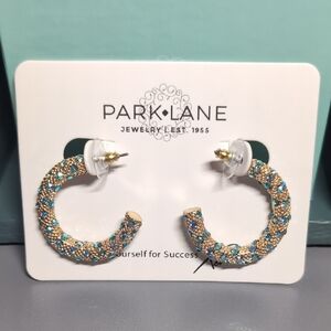 Park Lane Gold and Blue Statement Earrings
